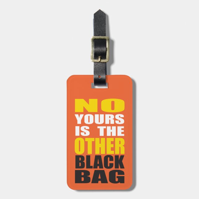 Orange Other Black Bag Luggage Tag (Front Vertical)