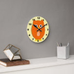 Orange Owl Design Round Clock<br><div class="desc">This owl design wall clock is a timekeeping device designed to hang on a wall, serving as both a functional tool and a decorative focal point for a room. Made from acrylic and features a pre-installed backside hanging slot for easy hanging and a non-ticking design. You can customise this wall...</div>