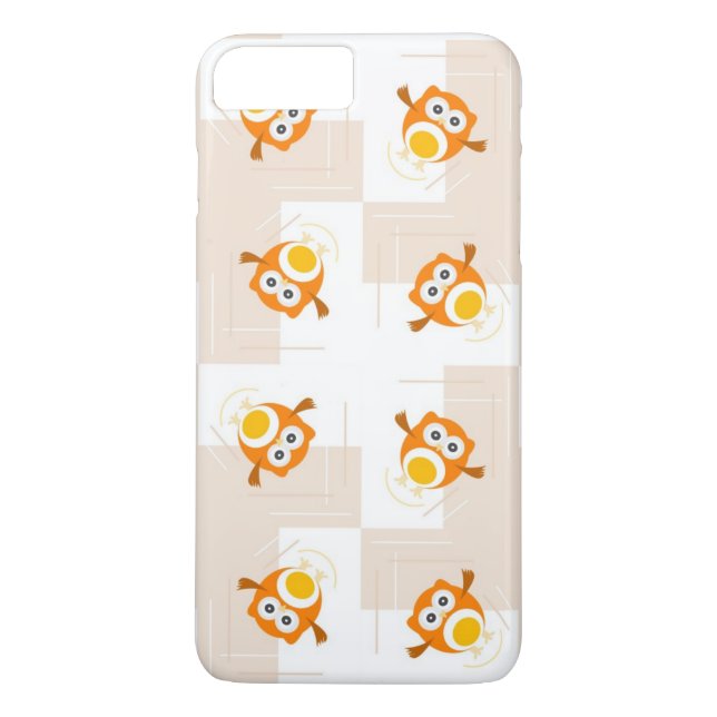 Orange Owl Illustration Pattern Case-Mate iPhone Case (Back)