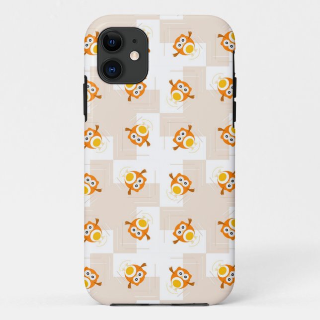 Orange Owl Illustration Pattern Case-Mate iPhone Case (Back)