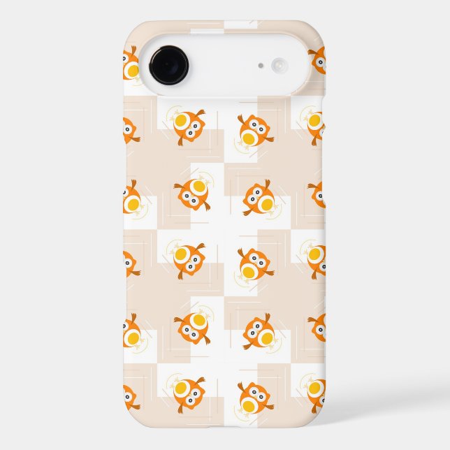 Orange Owl Illustration Pattern Case-Mate iPhone Case (Back)