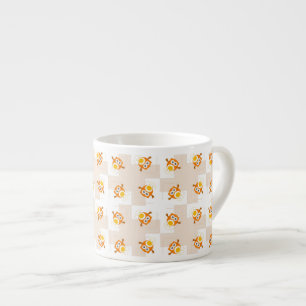 Orange Owl Illustration Pattern Espresso Cup