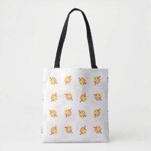 Orange Owl Illustration Pattern Tote Bag