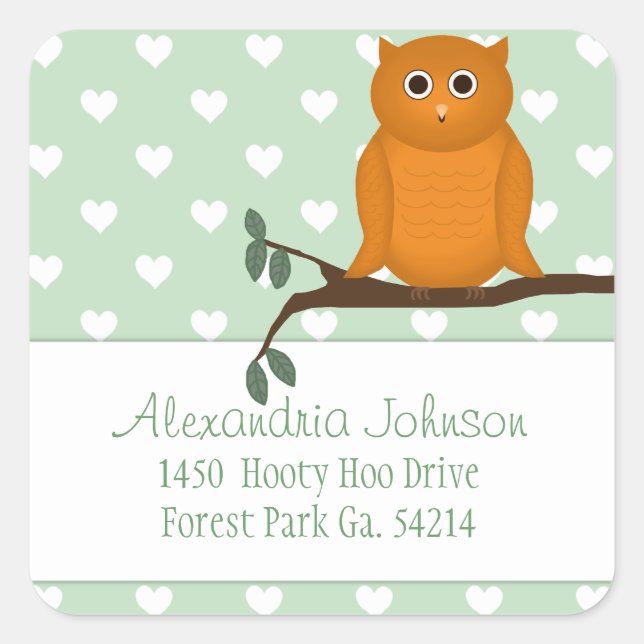 Orange Owl : Stickers Adresse (Devant)