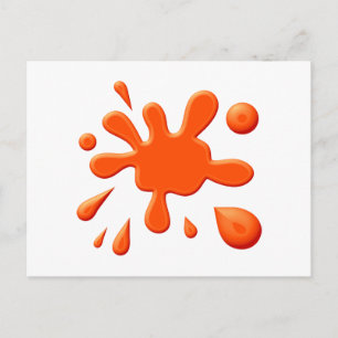 Orange Paint Splodge Postcard