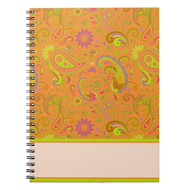 Orange paisley notebook (Front)