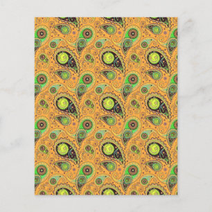 Orange paisley scrapbook background paper