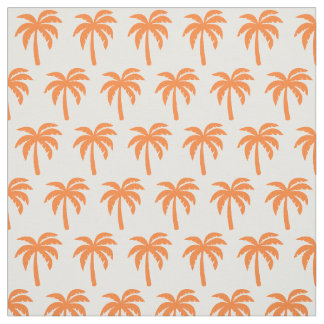 Orange Palm Tree Fabric