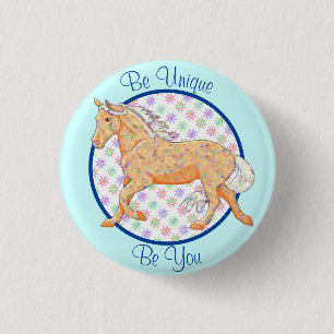 Orange Palomino (blue/purple) 1 Inch Round Button