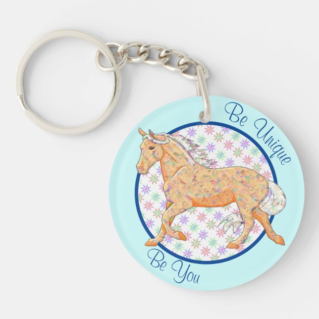 Orange Palomino (blue/purple) Keychain (Front)