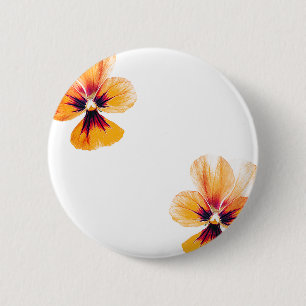 orange pansies 2 inch round button