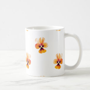 orange pansies coffee mug