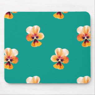 orange pansies mouse pad