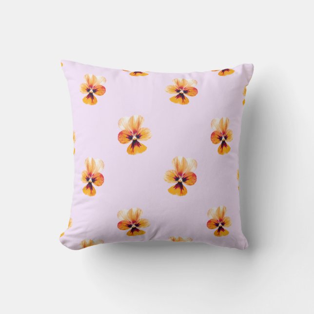 orange pansies throw pillow (Front)