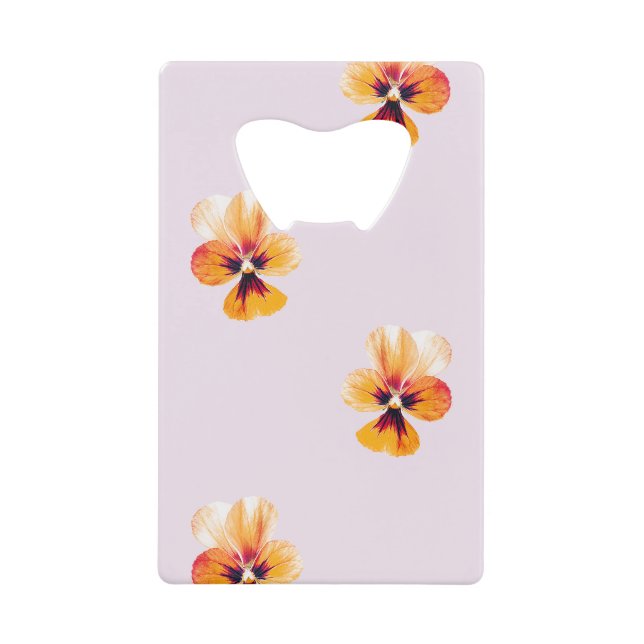 orange pansies wallet bottle opener (Front)