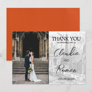 Orange Paris Passport Thank You Card