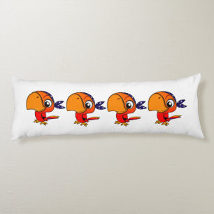 Orange parrot cartoon body pillow