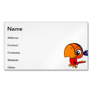 Orange parrot cartoon 	Magnetic business card