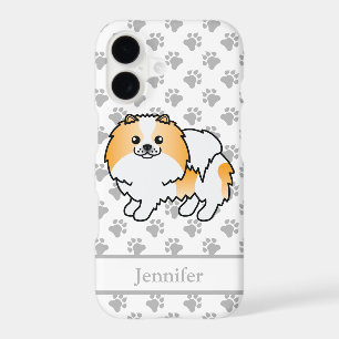 Orange Parti-Colour Pomeranian Cute Dog & Name