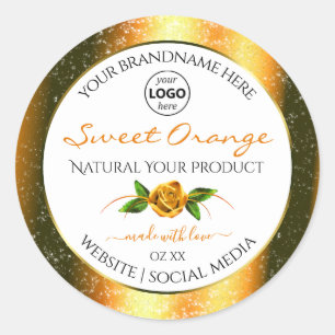 Orange Parties scintillant Blanc Produit Étiquette