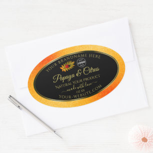 Orange Parties scintillant Noir Étiquettes Ladybug