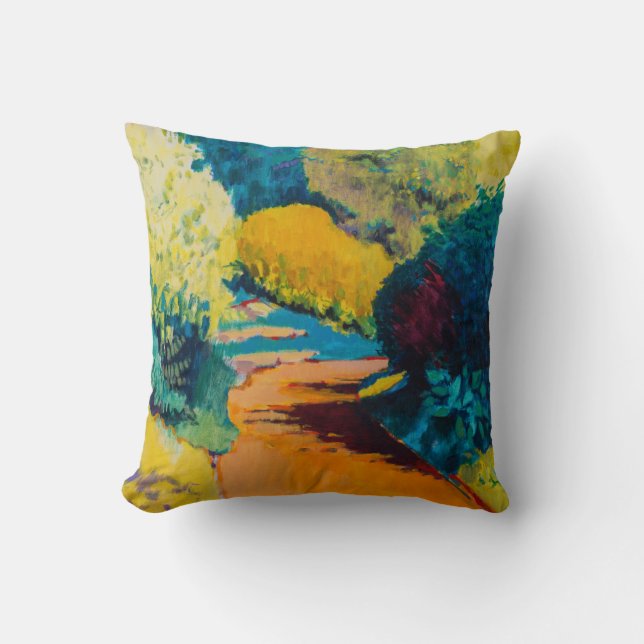 Orange Path Throw Pillow (Front)