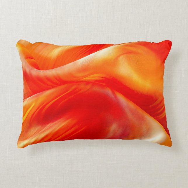Orange Pattern Accent Pillow (Front)