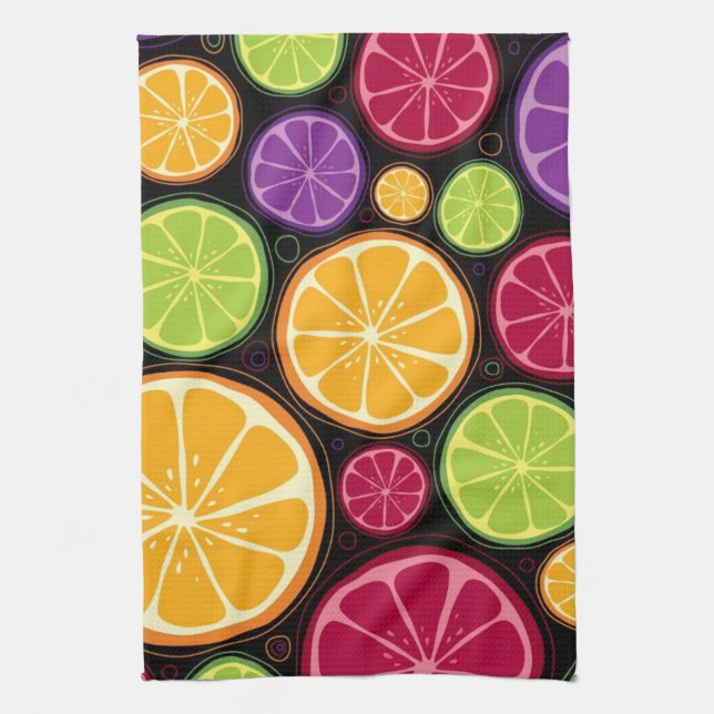 Orange pattern and background kitchen towel (Vertical)