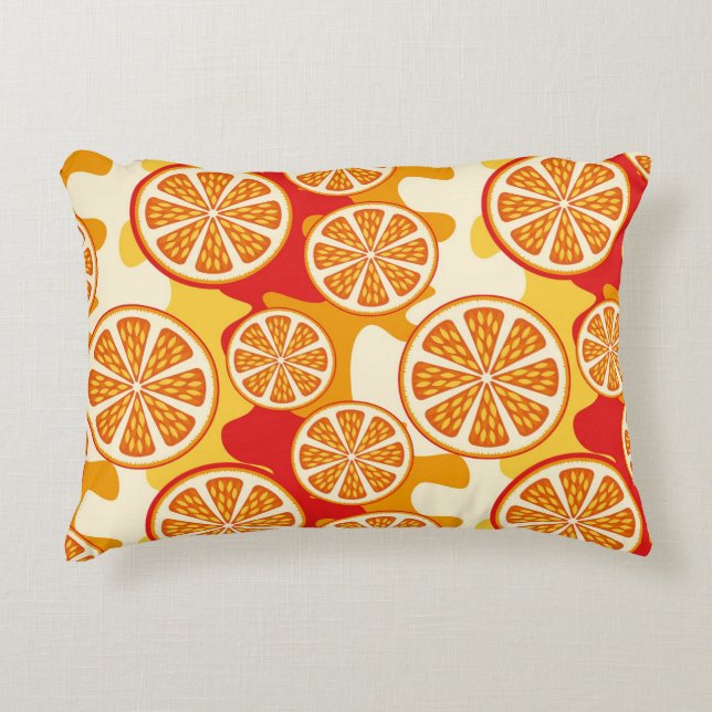 Orange pattern decorative pillow (Front)