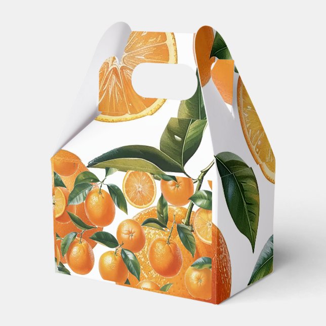 Orange Pattern Favor Box (Front Side)