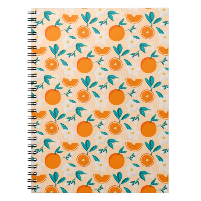 Orange Pattern | Fresh Citrus Design  Notebook (Front)