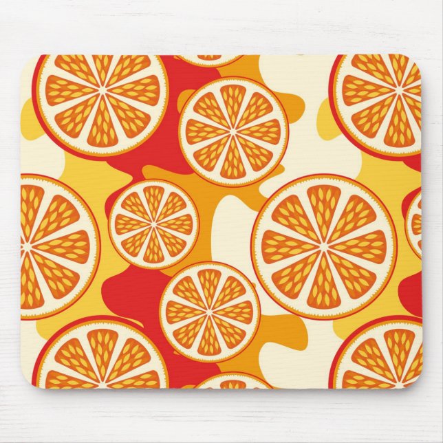 Orange pattern mouse pad (Front)