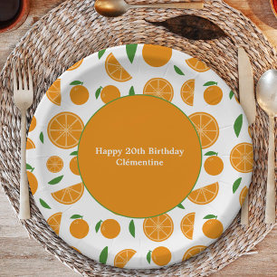 Orange Pattern  Paper Plate