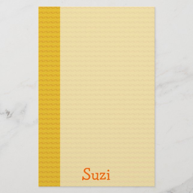 Orange pattern paper with name - Stationery (Front)