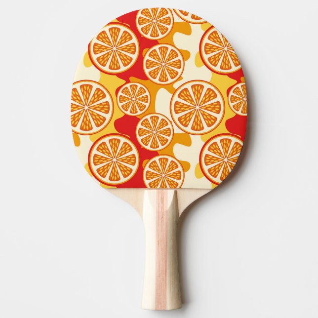 Orange pattern ping pong paddle (Front)