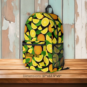 Orange Pattern Printed Backpack