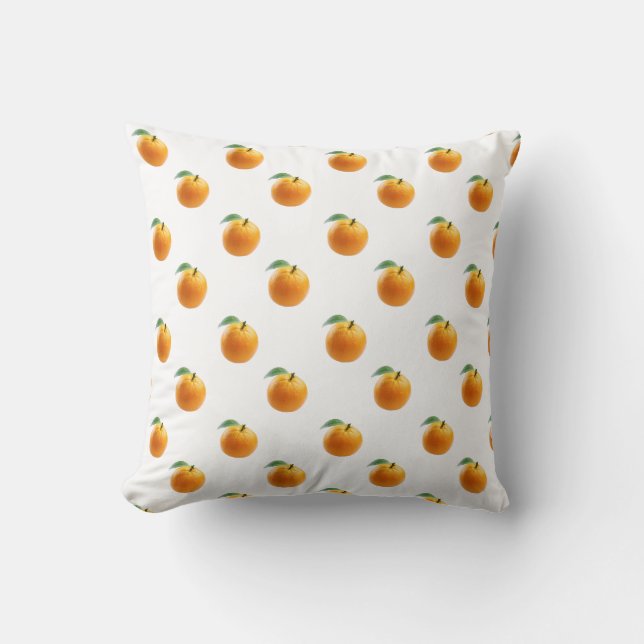 Orange Pattern Throw Pillow (Front)
