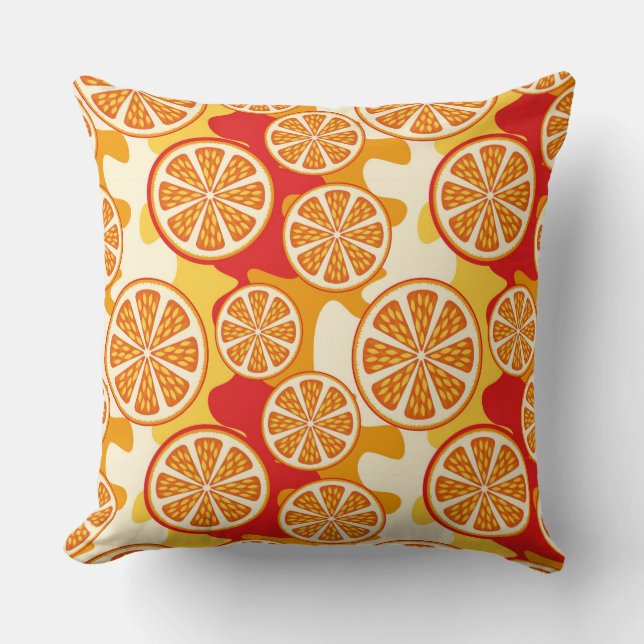 Orange pattern throw pillow (Front)