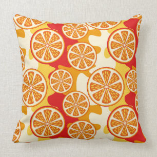 Orange pattern throw pillow