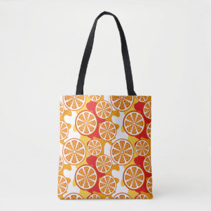 Orange pattern tote bag