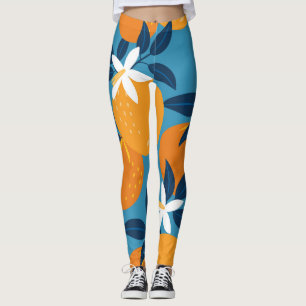 Orange pattern: vintage seamless texture leggings