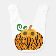 ORANGE PATTERNED & FALL SUNFLOWERS PUMPKINS