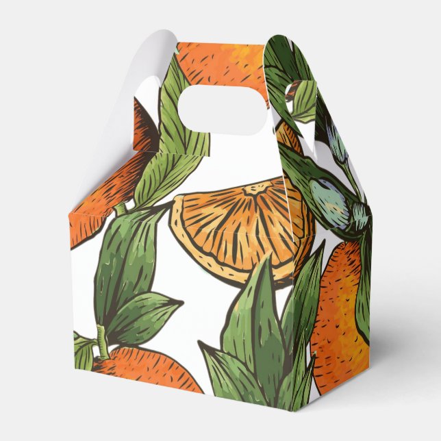 Orange Patterned Favor Box (Front Side)