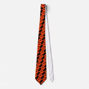 Orange Paw Print Tie