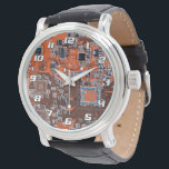 Orange PCB Circuit Board Design for IT Pros Watch<br><div class="desc">The Ultimate Aesthetic for Tech Visionaries Redefine your professional space with this high-definition graphic featuring a detailed Printed Circuit Assembly (PCBA). Captured in vibrant, deep orange tones with crisp silver and white conductive traces, this design showcases the intricate architecture of modern electronics—including integrated circuits, resistors, and capacitors—in stunning clarity. The...</div>