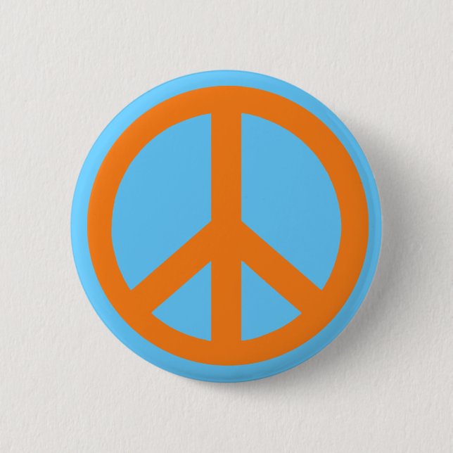 Orange Peace Sign Products 2 Inch Round Button (Front)