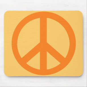 Orange Peace Sign Products Mouse Pad