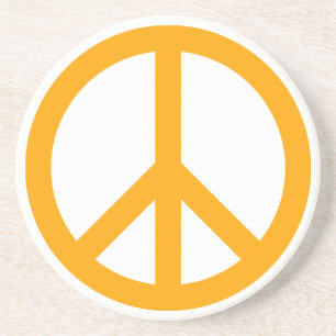 Orange Peace Symbol Coaster