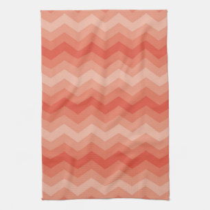 Orange Peach Chevron Kitchen Towel