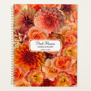 Orange Peach Floral Collage Big Vibrant Energizing Planner